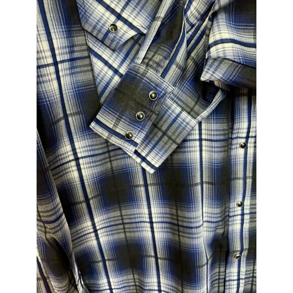 Plains Western Shirt 2X Plaid Pearl Snap Cowboy Rockabilly Big Man Mens XXL - Picture 6 of 7